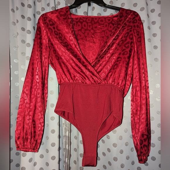 Red Leopard Print Bodysuit - Picture 1 of 11
